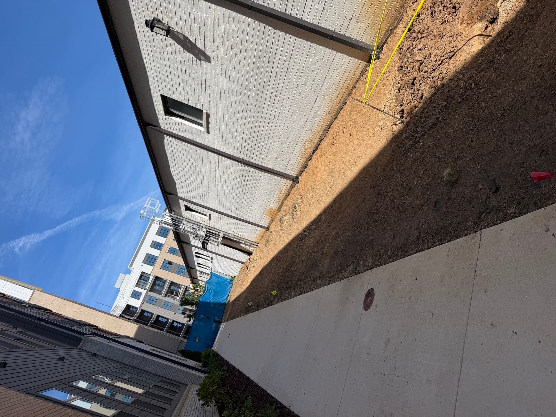 Finished concrete walkway