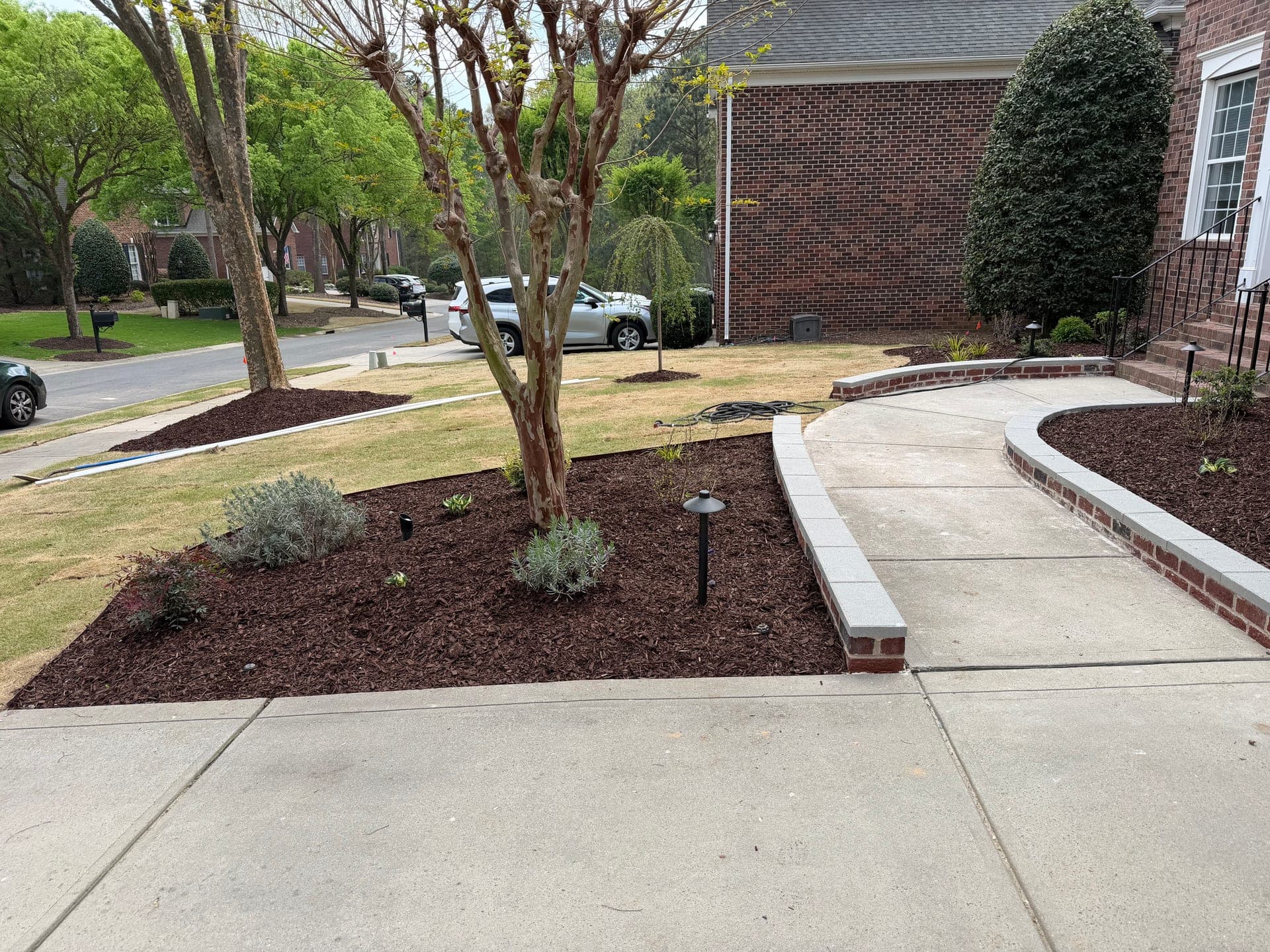 Fresh mulch installation