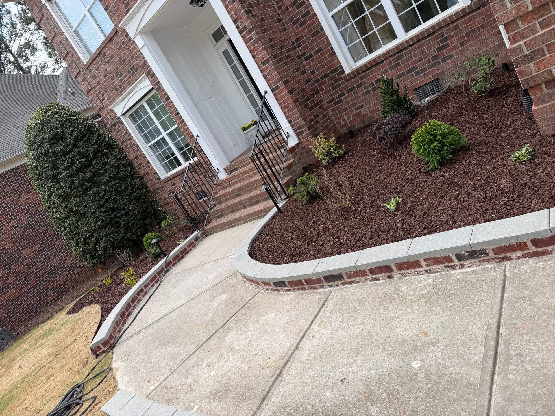 Mulch beds with plantings